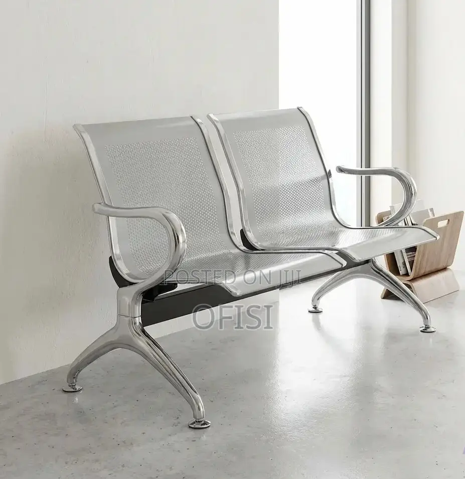 Waiting Bench; 2 Link Steel Reception Waiting Bench