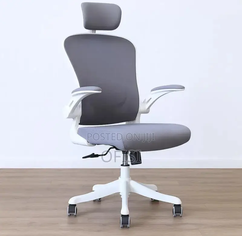 Office Chair; White Ergonomic Office Seat