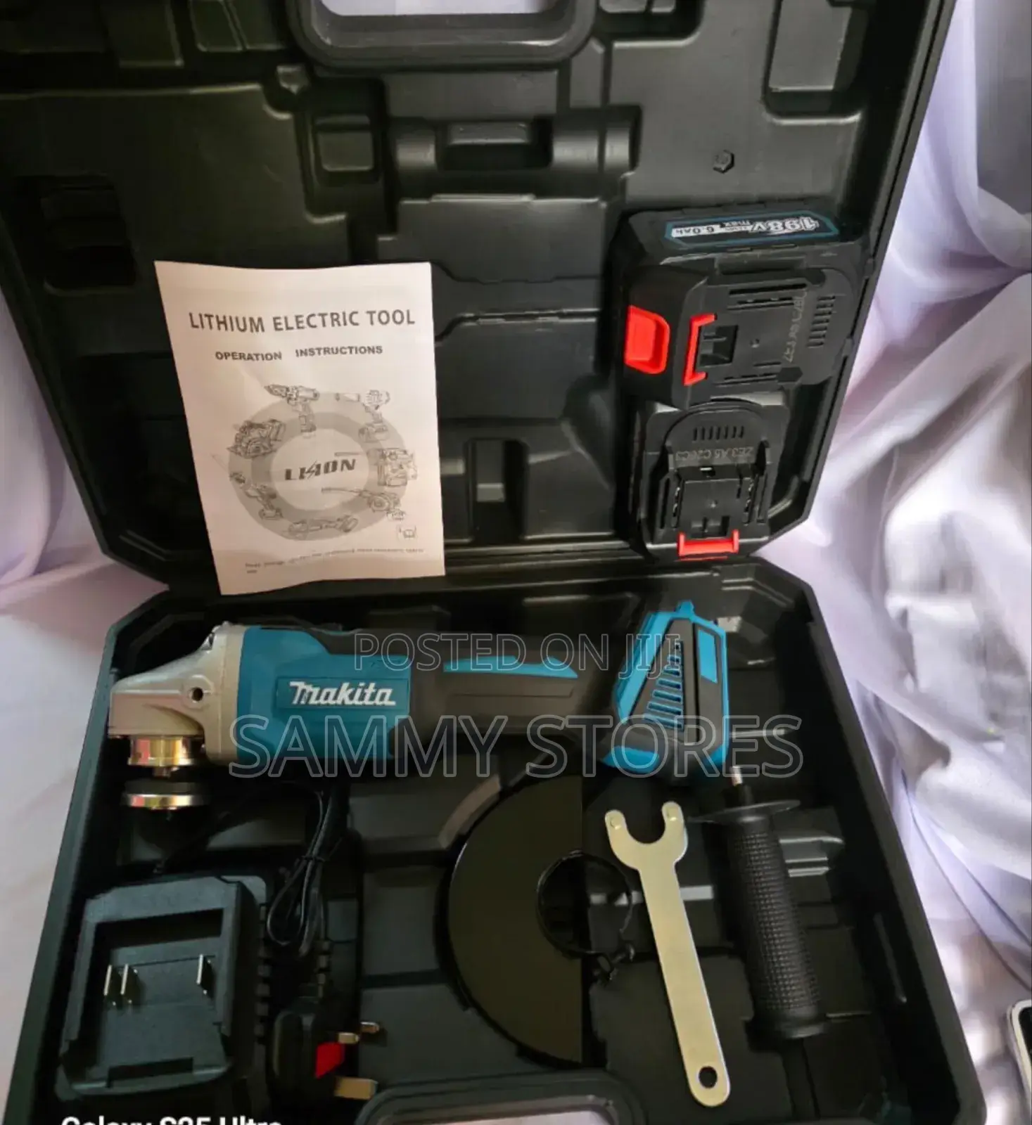 Makita Cordless Angle Grinder 198v Power Tool Kit With Accessories