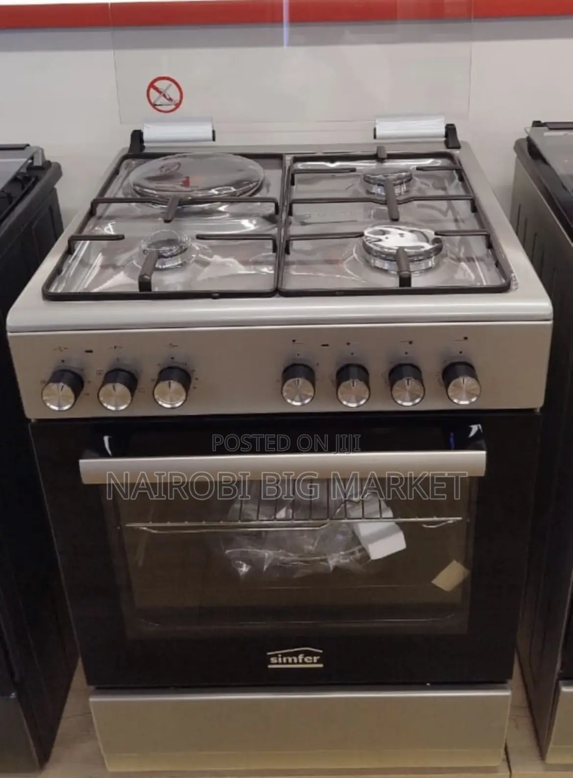 60*60 Von Simfer 3+1 Standing Cooker With Gas Sensor and Food Warmer