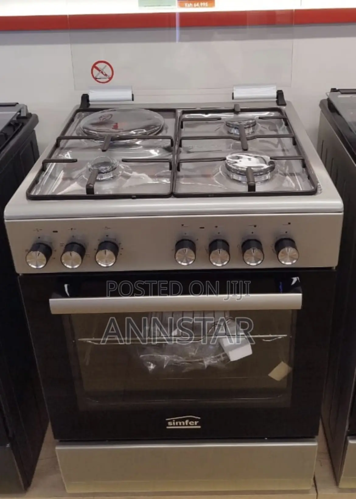 60*60 Von Simfer 3+1 Standing Cooker With Gas Sensor and Food Warmer