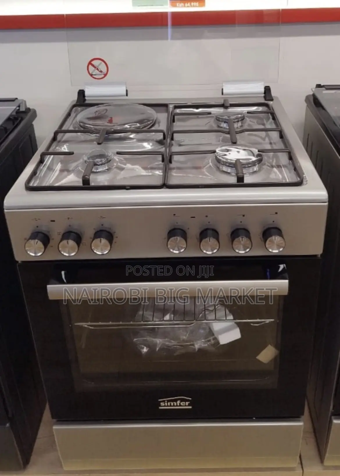 60*60 Von Simfer 3+1 Standing Cooker With Gas Sensor and Food Warmer