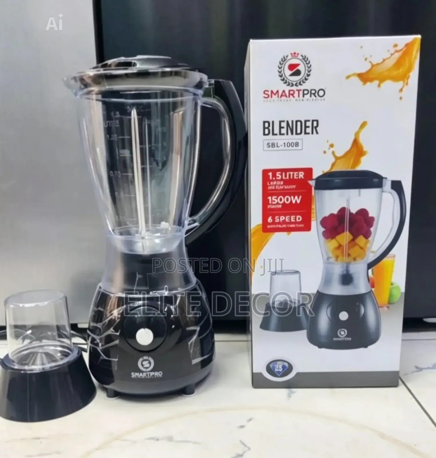Smartpro 2 in 1 Blender 1500w Powerful Motor
*1.5l Capacity Jar