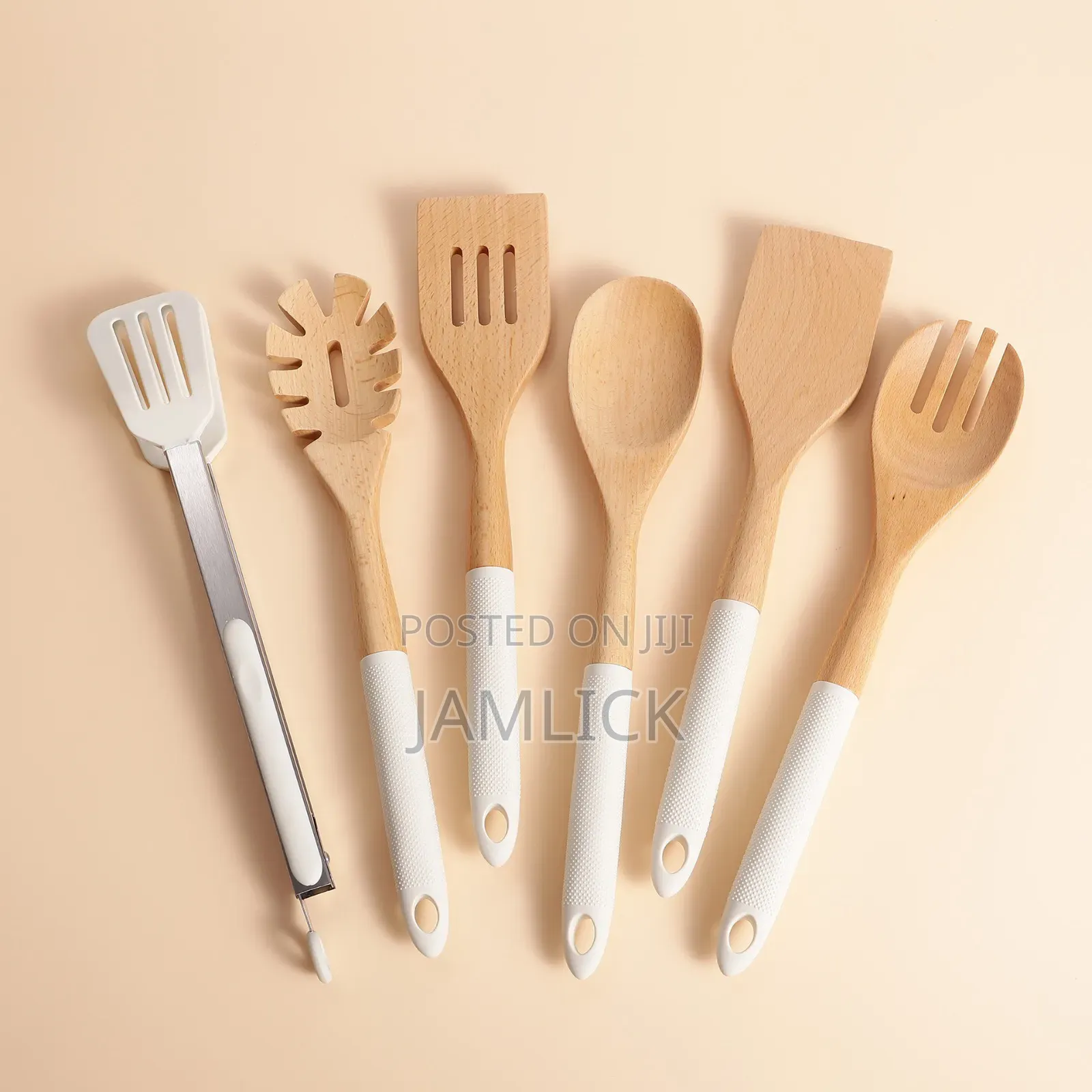 6pcs Premium Bamboo Spoon Set With Stand - Av