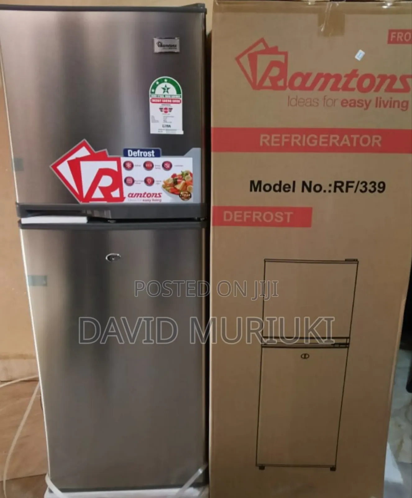Ramtons 138 Litres Double Door Refrigerator.