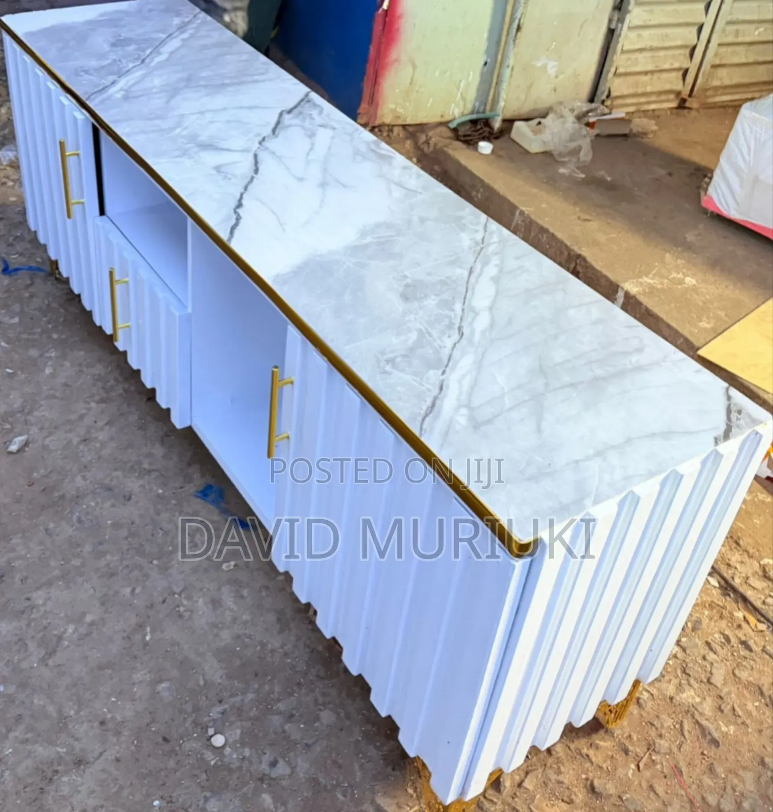 Executive Box Tv Stand With Marble Top