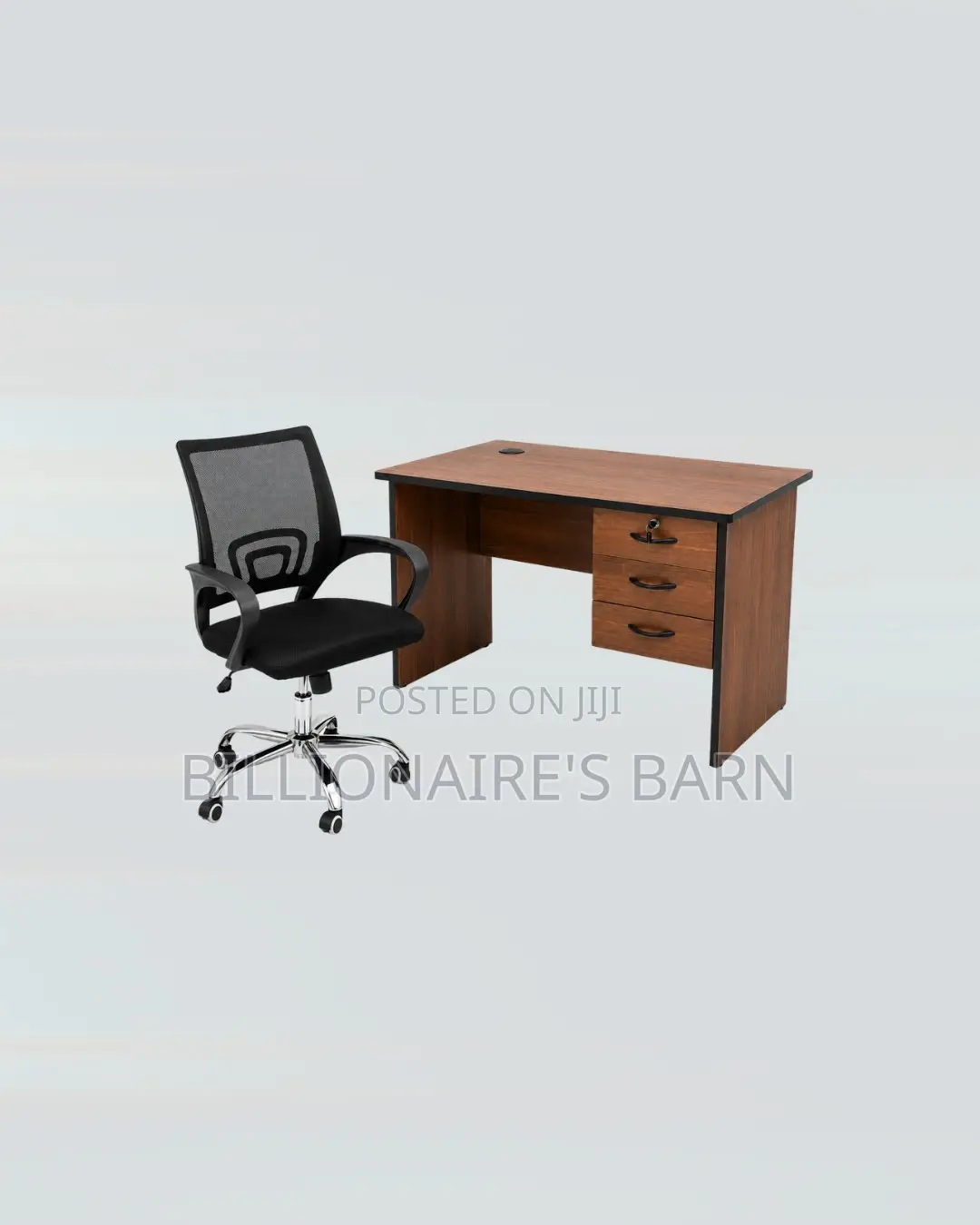 Practical 1m Desk and Secretarial Mesh Chair for Office Routines