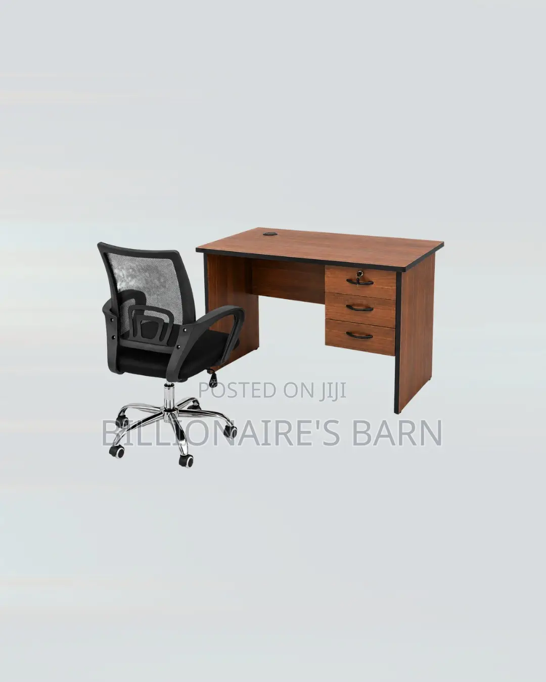 Practical 1m Desk and Secretarial Mesh Chair for Office Routines