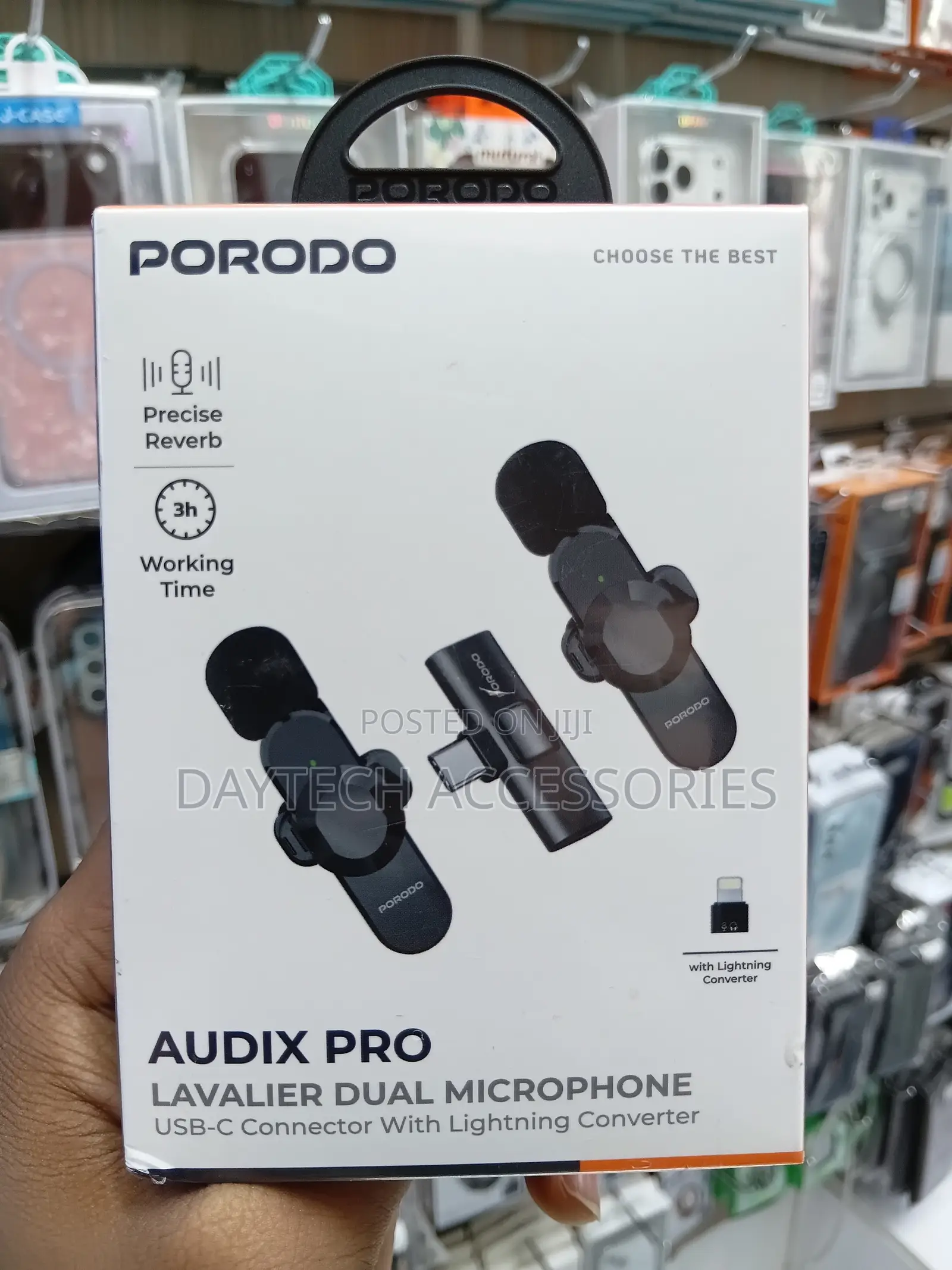 This Is a Porodo Audix Pro Lavalier Dual Microphone Set - Black