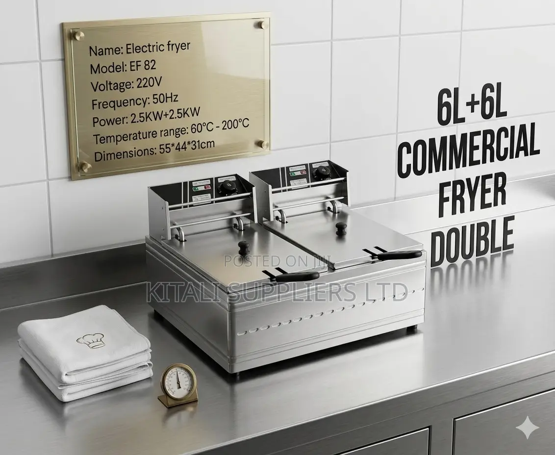 6l + 6l Double Commercial Electric Deep Fryer | Stainless Steel Fryer