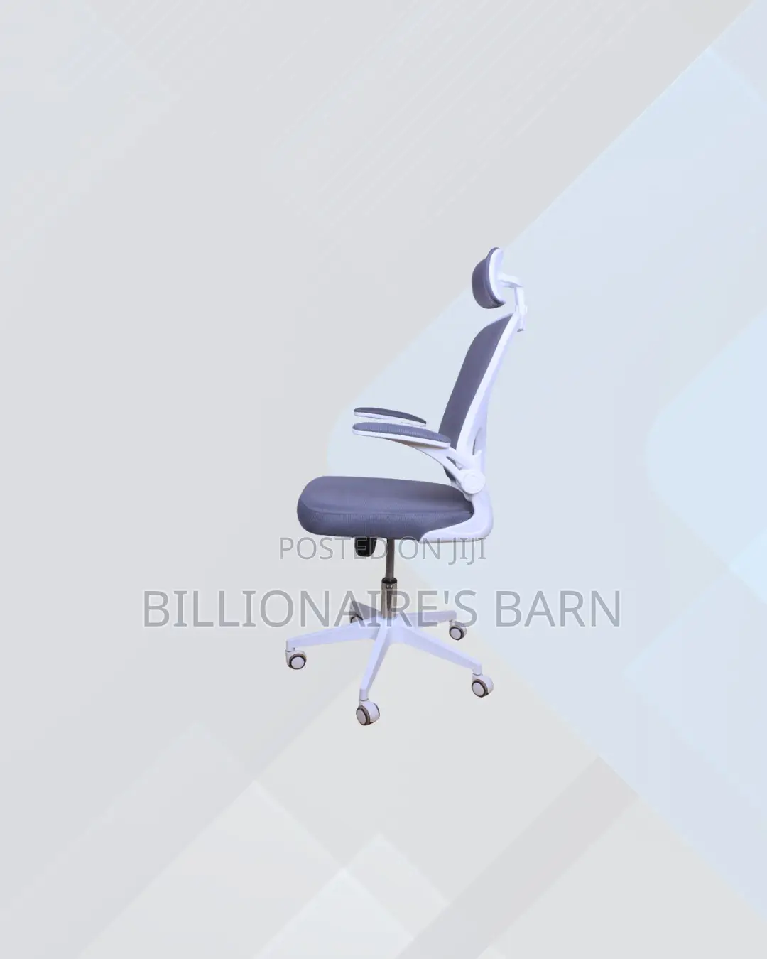 White Ergonomic Office Chair With Headrest for Work From Home