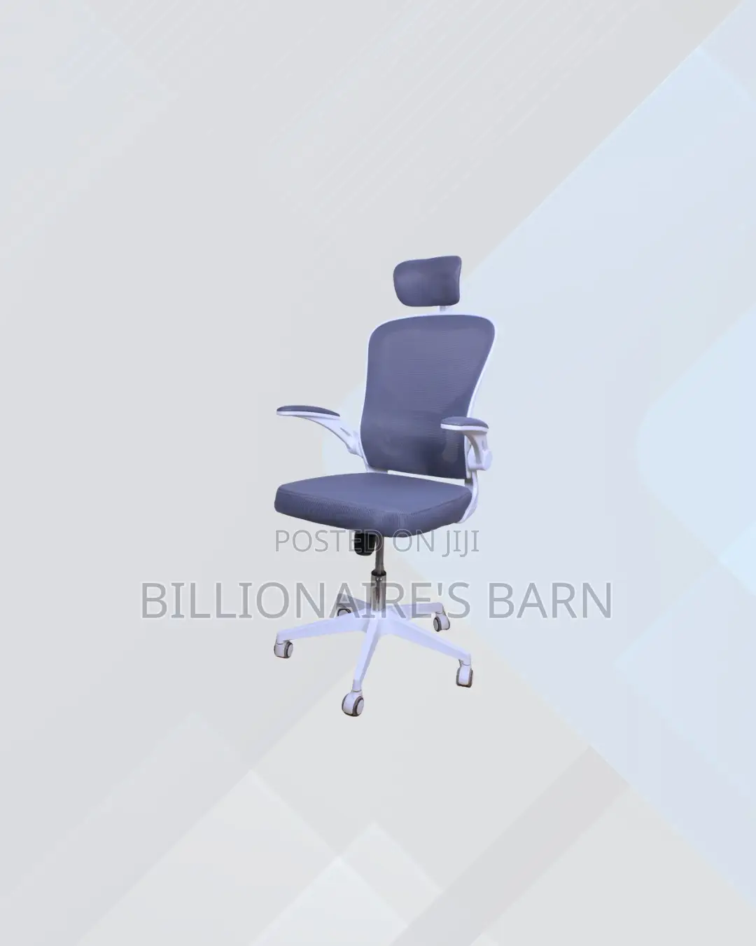 White Ergonomic Office Chair With Headrest for Work From Home