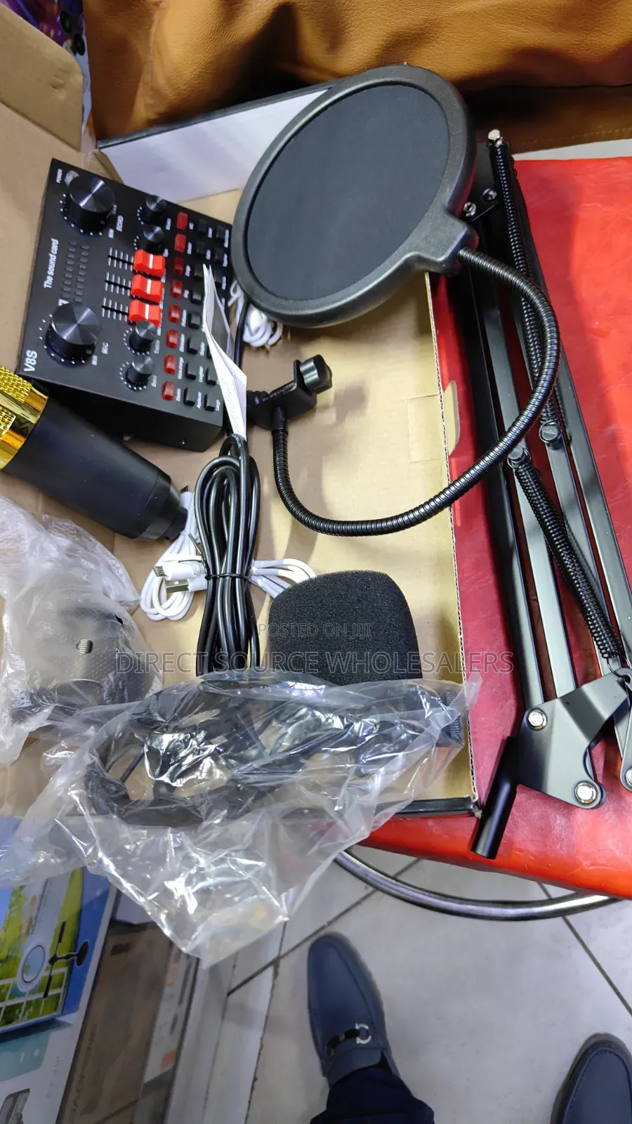 Usb V8s Sound Card Recording Kit for Pc, Phone Laptop