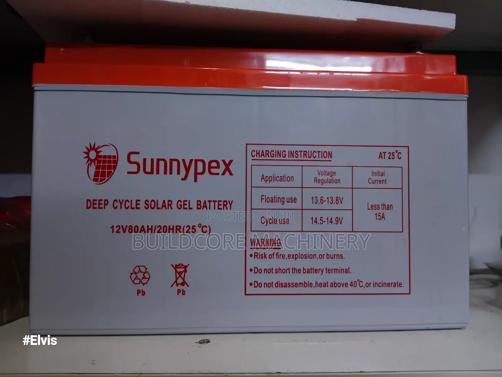 Sunnypex 80ah 12v Deep Cycle Battery