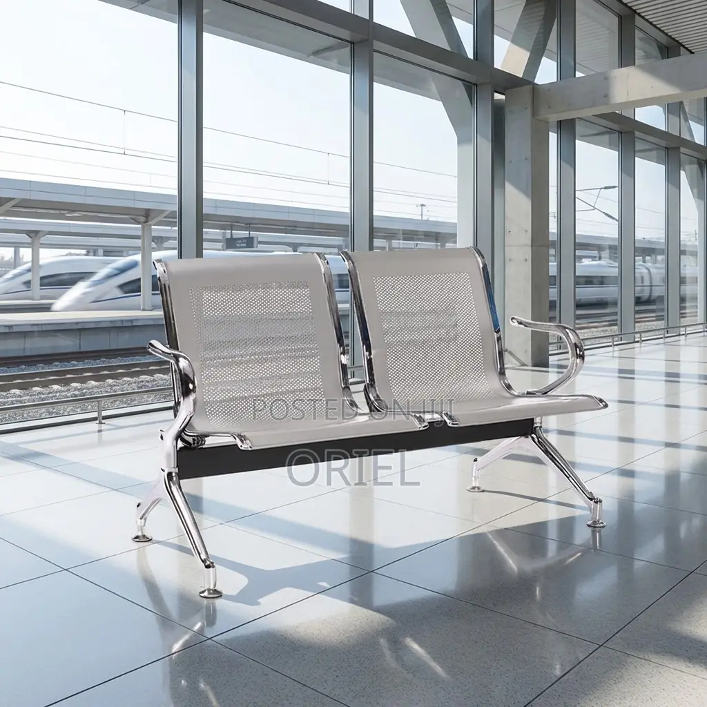 Office Chair : 2-Seater Steel Waiting Reception Bench