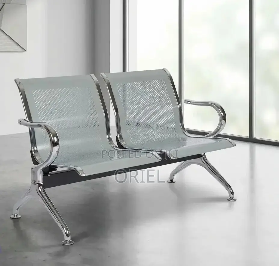 Office Chair : 2-Seater Steel Waiting Reception Bench