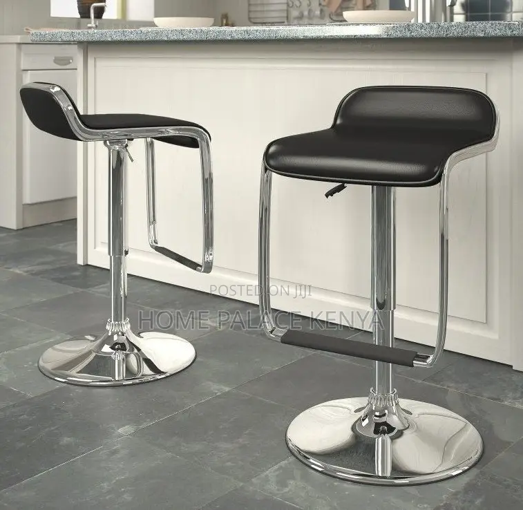 Bar Stool: Luxe Low Back Leather Bar Stool
