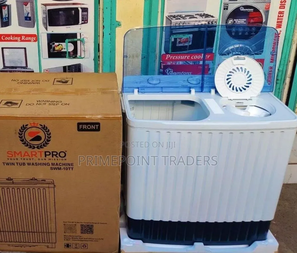 Smartpro 10kg Semi-Automatic Twin Tub Washer Fast Efficient Cleaning