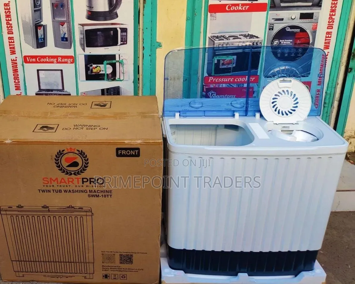 Smartpro 10kg Twin Tub Washing Machine – Large Capacity for Family Use