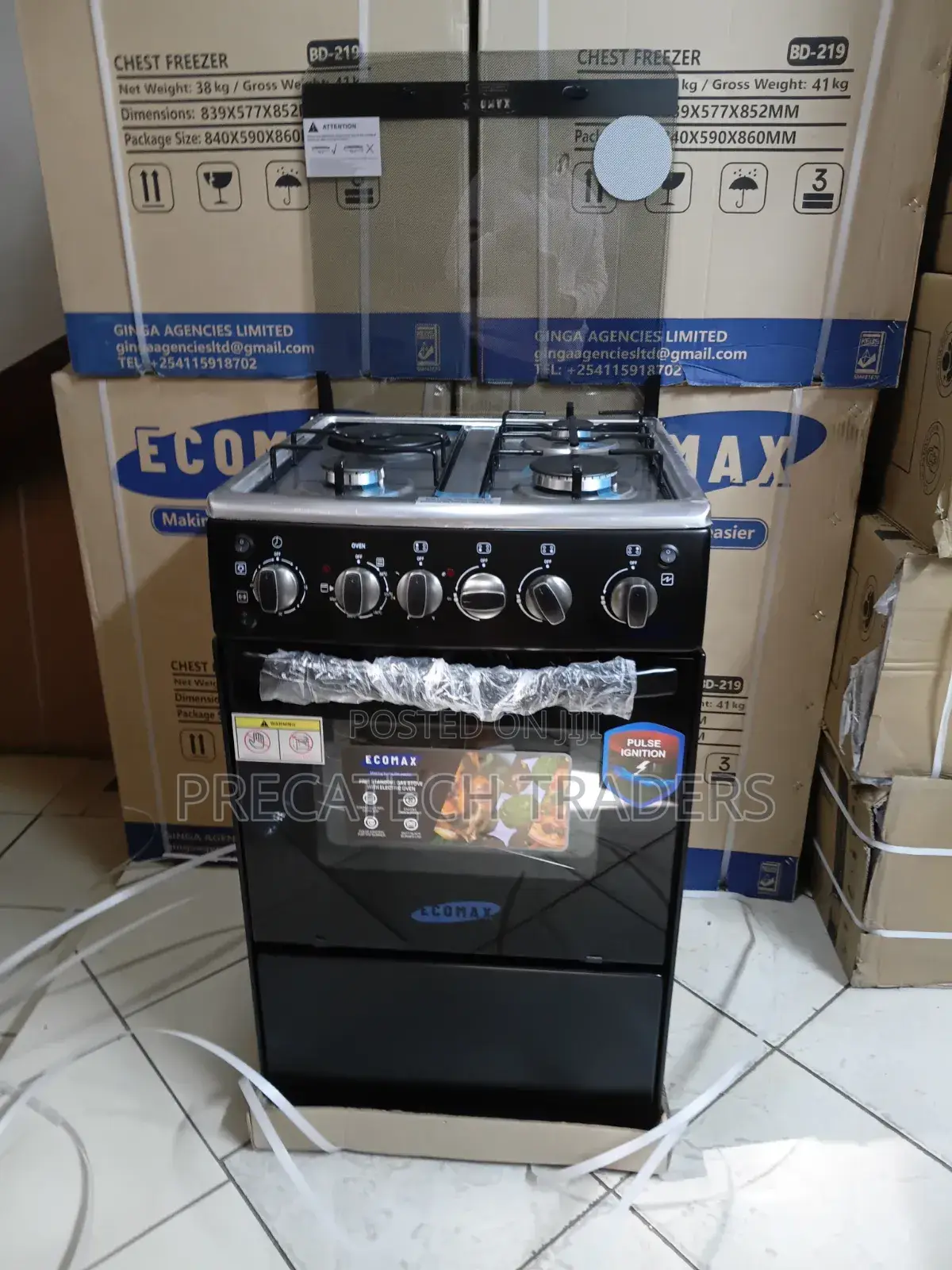 3+1 Ecomax 50x55 Freestanding Cooker – Black