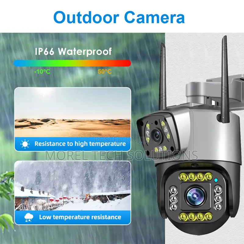 Wistino Dual-Lens 6mp Outdoor 4g/Wifi Pan-Tilt-Zoom Security Camera