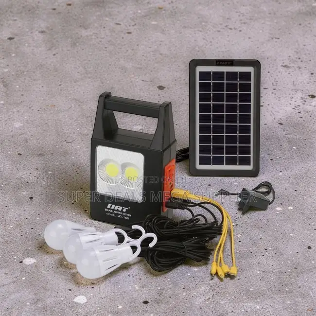 Portable Compact Dat at 168 Solar Home Lighting System Kit