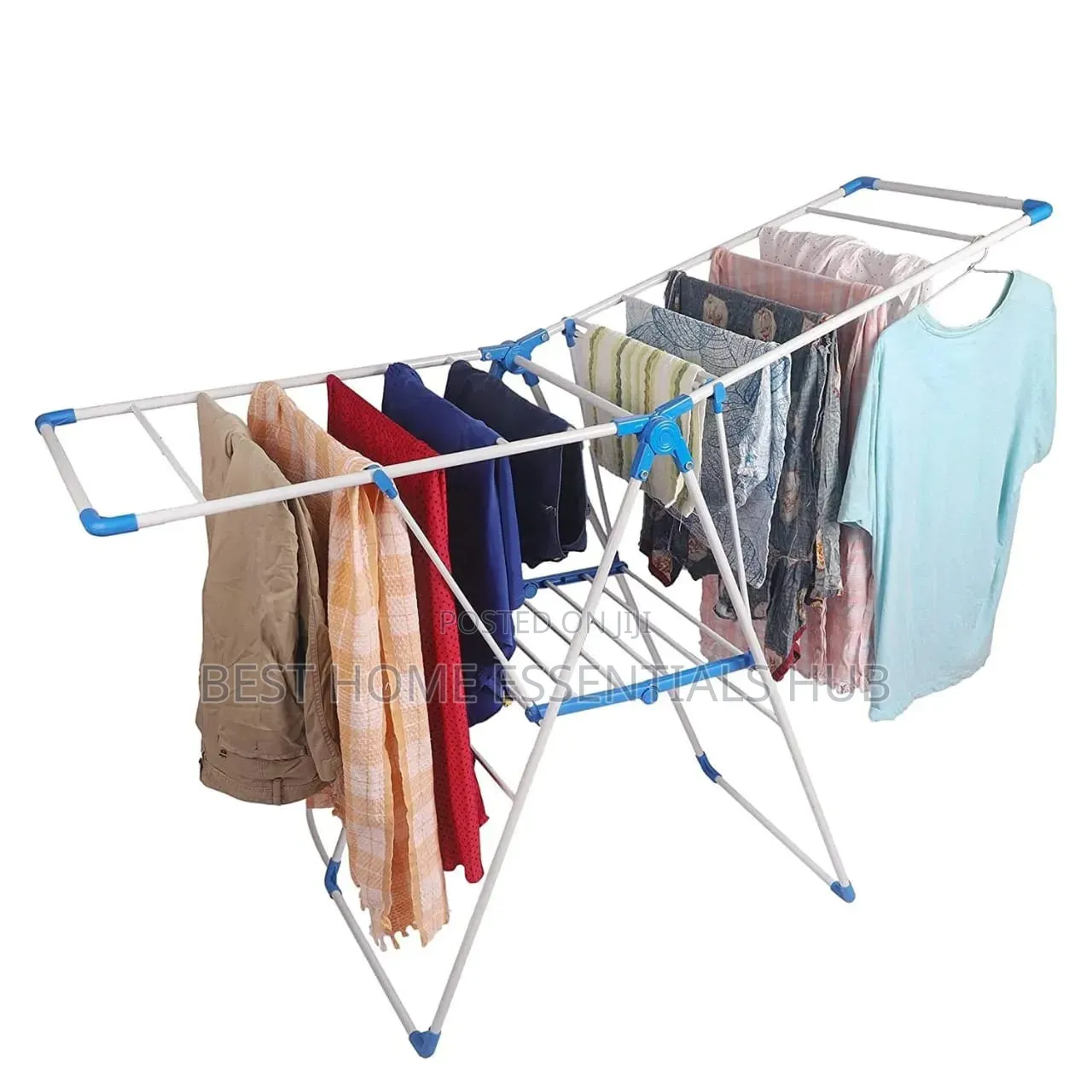 *Foldable Clothes Drying Rack With Hanger Rail
