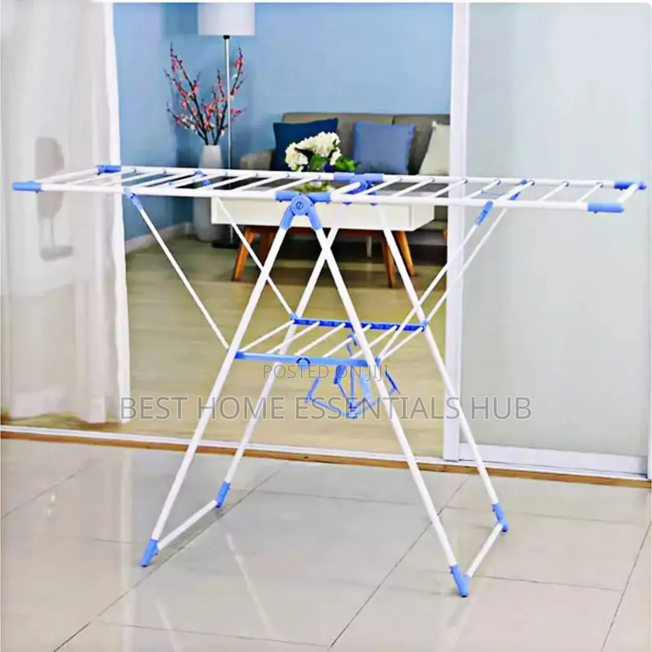 *Foldable Clothes Drying Rack With Hanger Rail