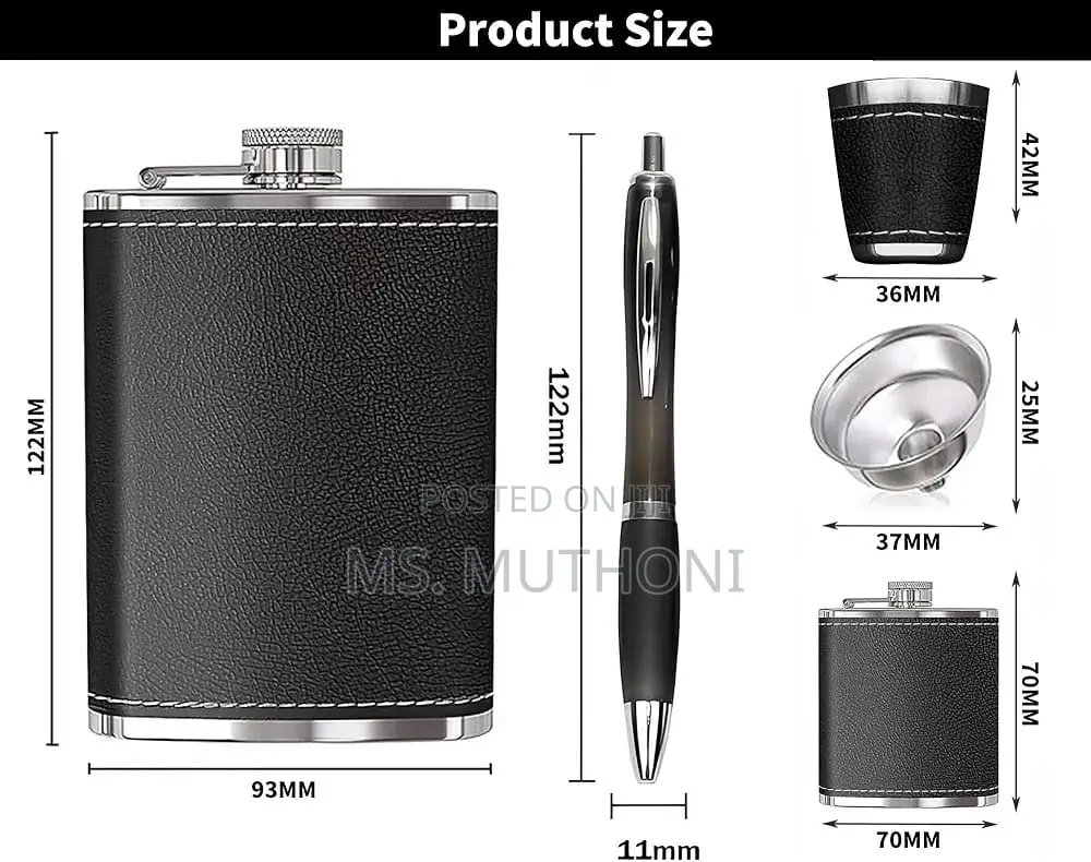 Premium Leather-wrapped Flask Men’S Gift Set