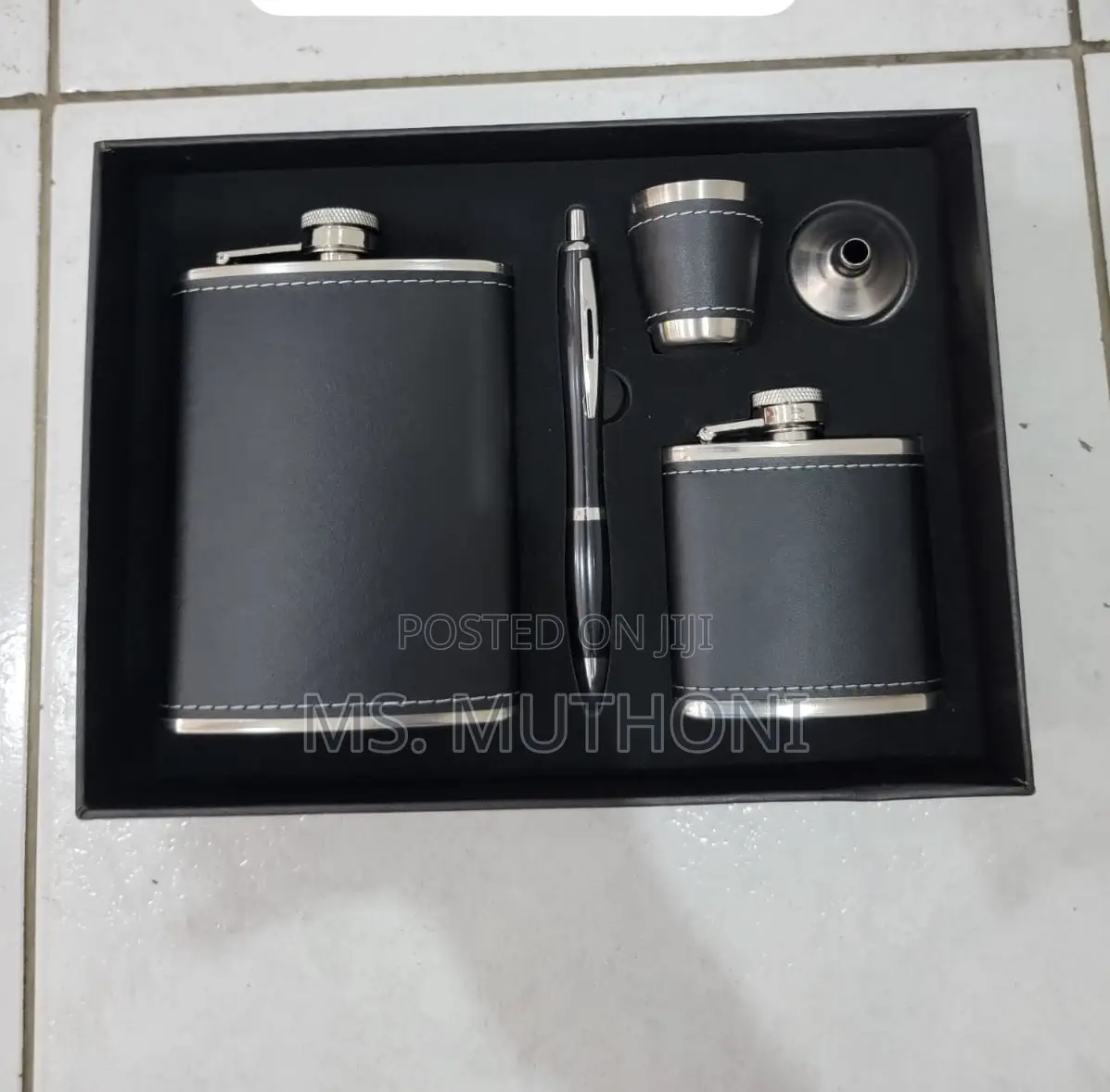Premium Leather-wrapped Flask Men’S Gift Set