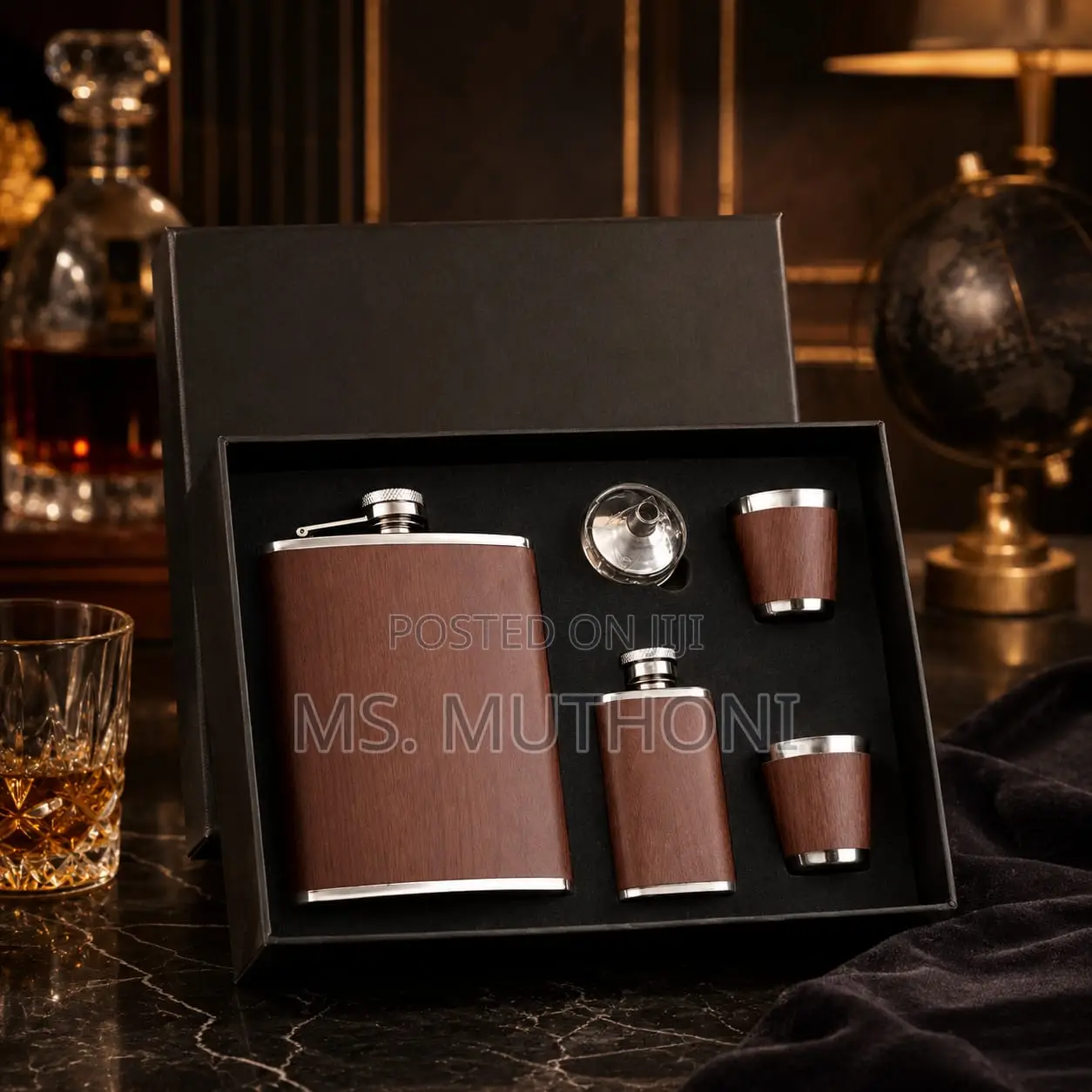 Brown Dual-Flask Gift Set