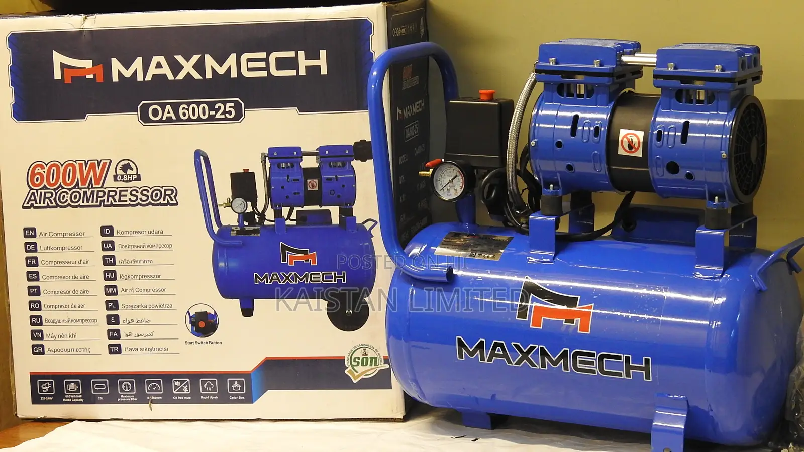 Maxmech 650w 25l Ultra Quiet Air Compressor for Workshop Home Use