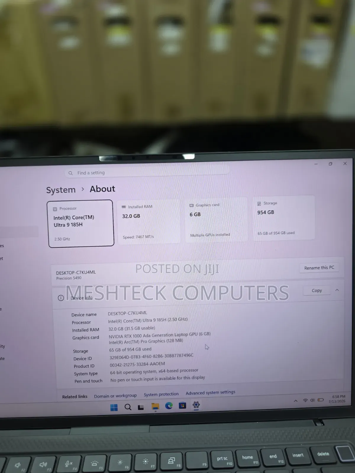 Laptop Dell Precision 5490 32GB Intel Core Ultra 9 SSD 1T