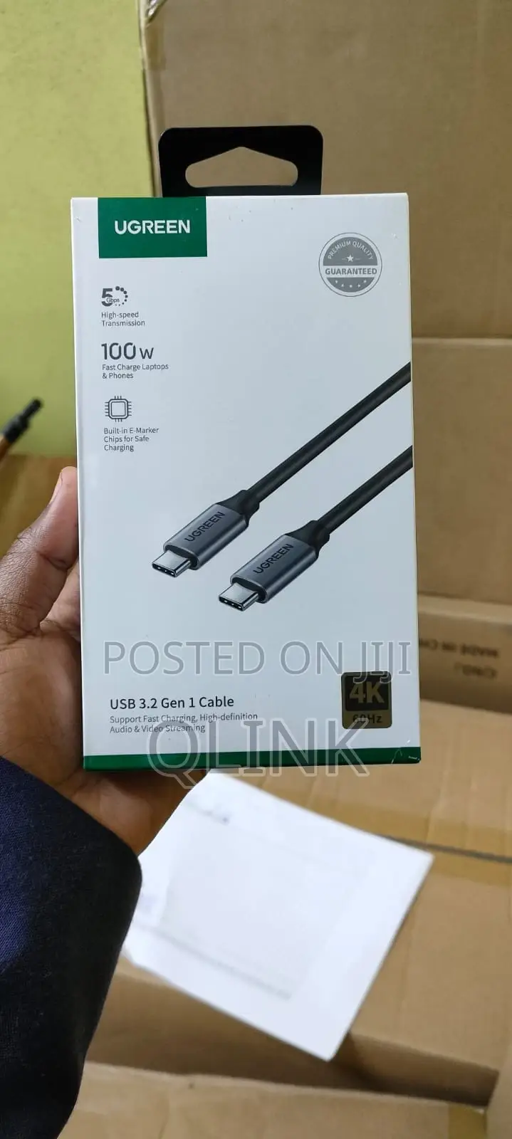 Ugreen USB-a to USB-C Fast Charging Cable 3a Max Black 2m