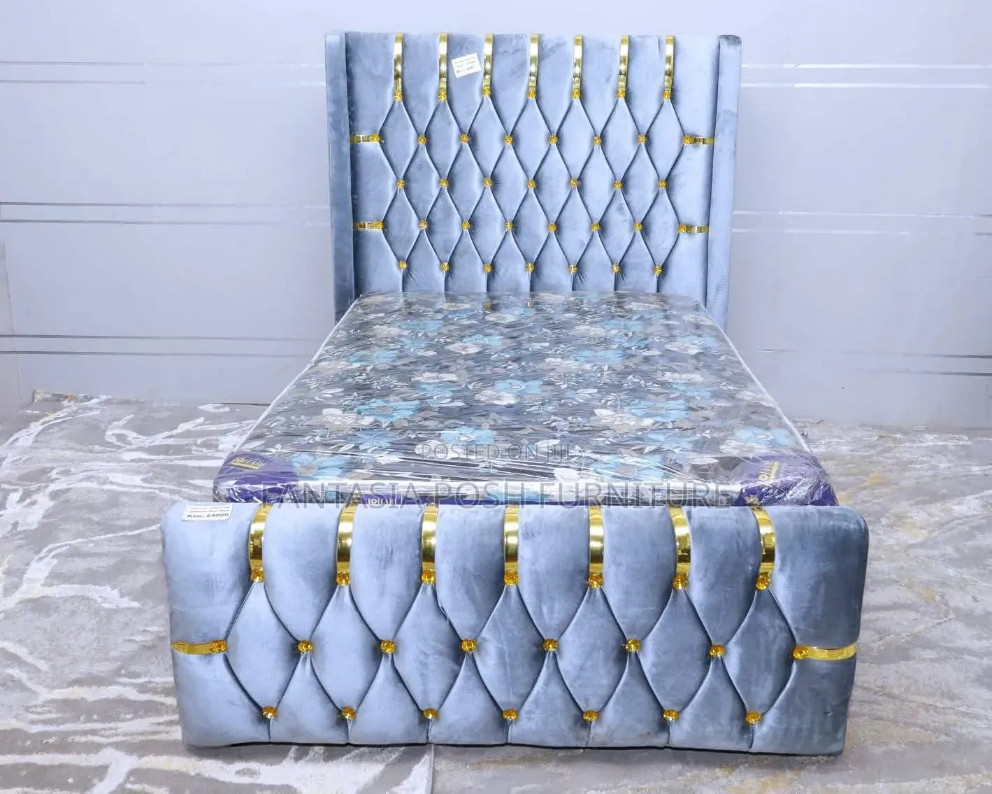 Grey Single Bed Size 4 by 6