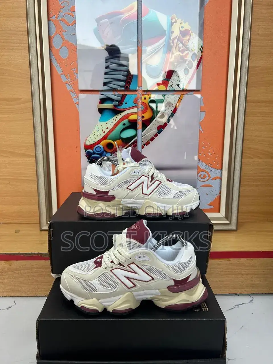 New Balance 9060 Linen Burgundy