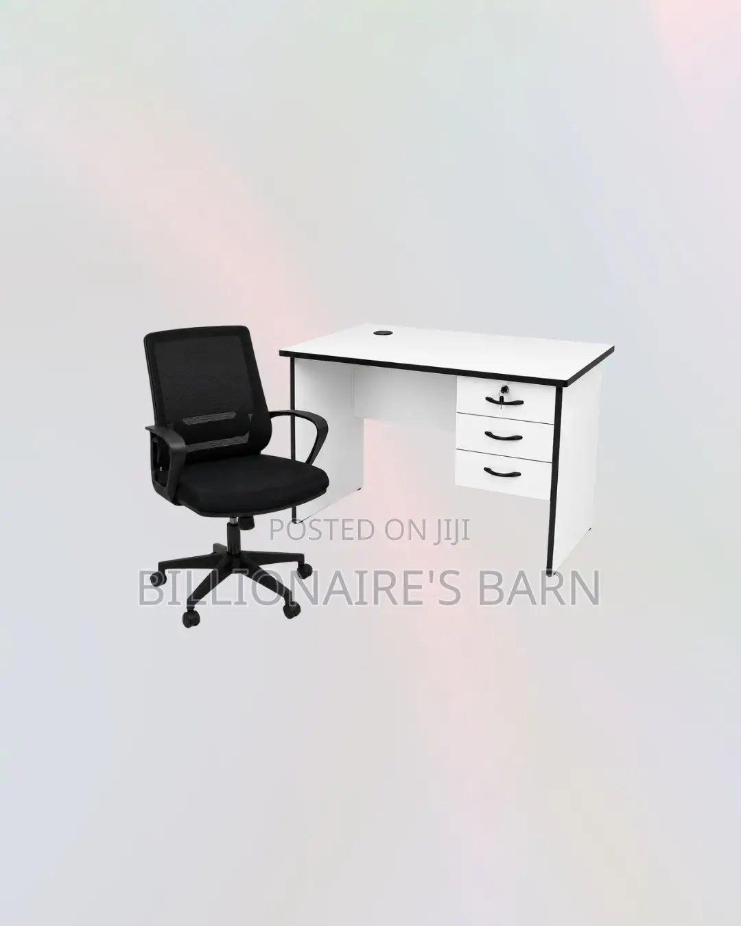 Practical 1m Desk and Mid-Back Ergonomic Mesh Chair for Compact Spaces