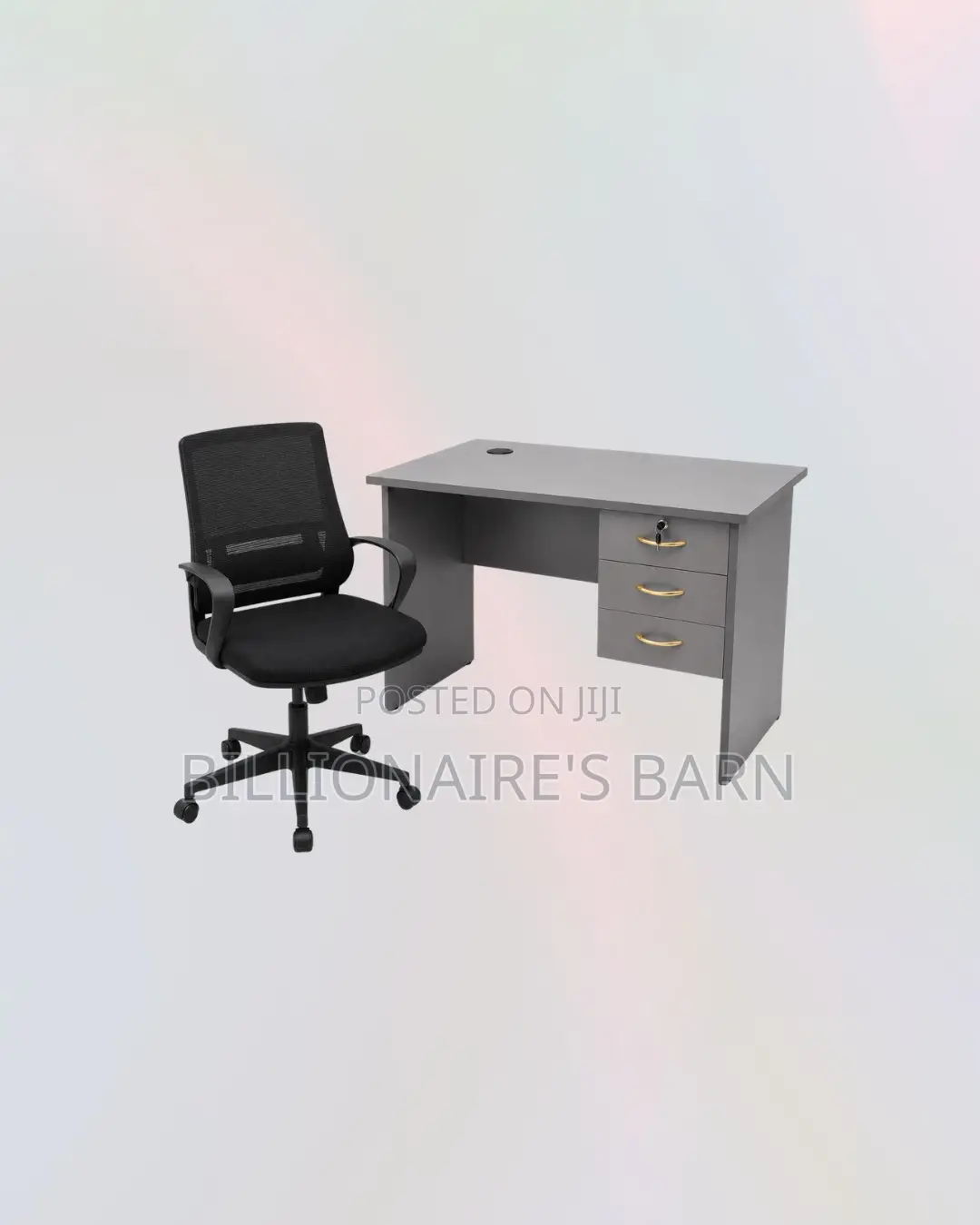 Practical 1m Desk and Mid-Back Ergonomic Mesh Chair for Office Corners