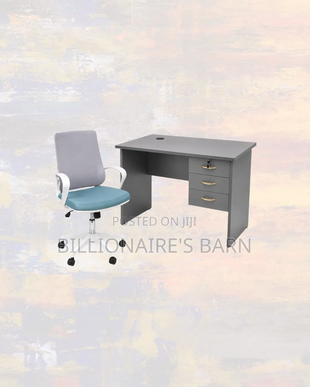 Practical 1m Desk and White Mid-Back Mesh Chair for Desk Organisation