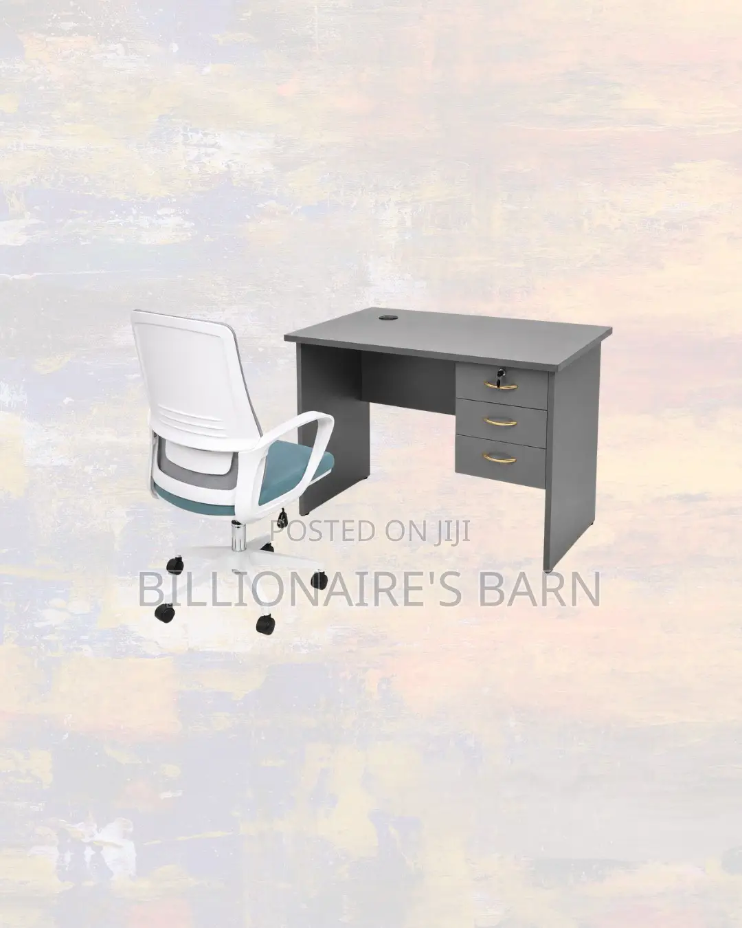 Practical 1m Desk and White Mid-Back Mesh Chair for Desk Organisation