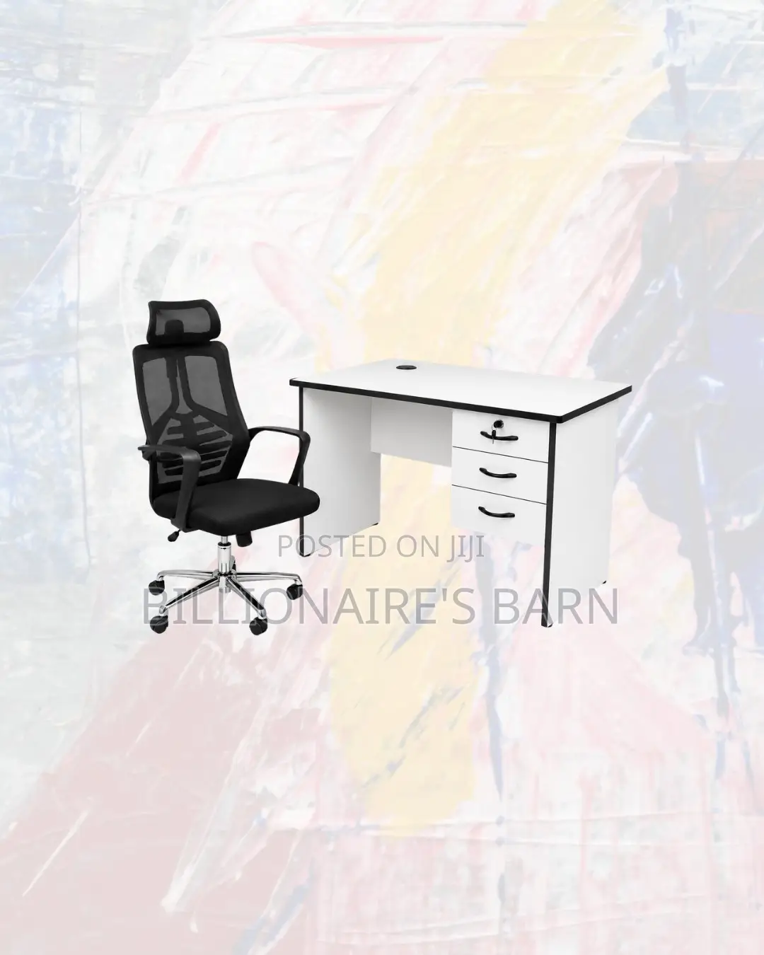 Practical 1m Desk and High-Back Ergonomic Mesh Chair for Daily Tasks