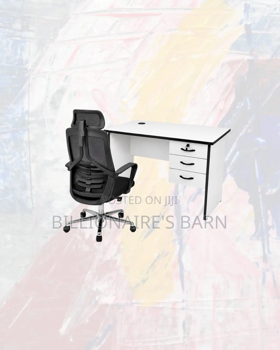 Practical 1m Desk and High-Back Ergonomic Mesh Chair for Daily Tasks