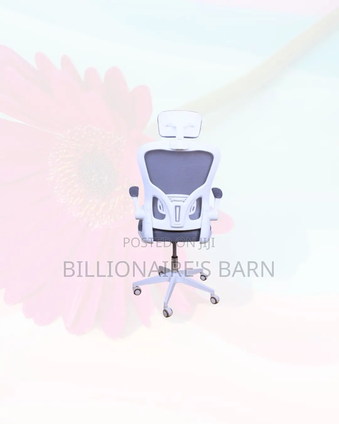 Practical White Ergonomic Office Chair With Headrest for Desk Use
