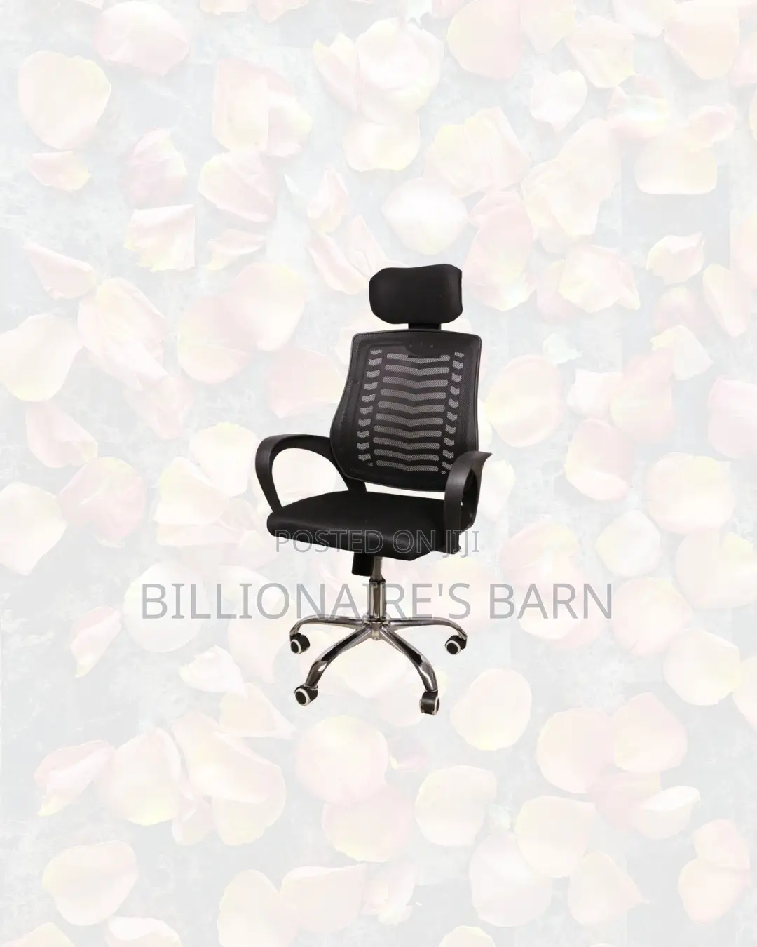 Practical Secretarial Mesh Chair With Headrest for Small Office Layout