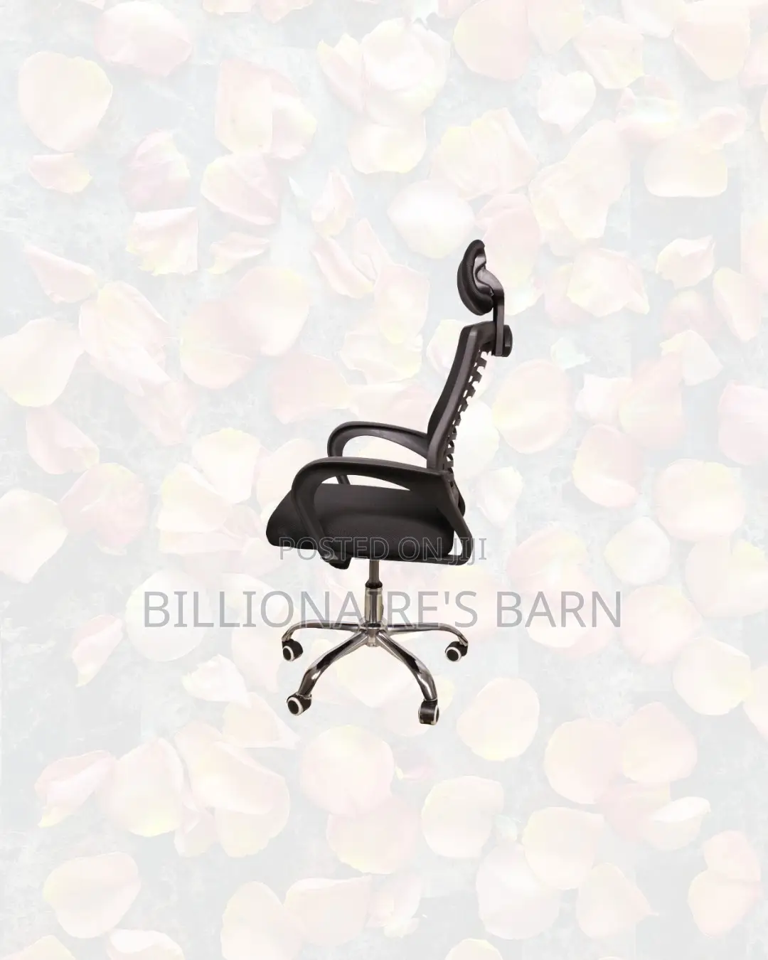 Practical Secretarial Mesh Chair With Headrest for Small Office Layout