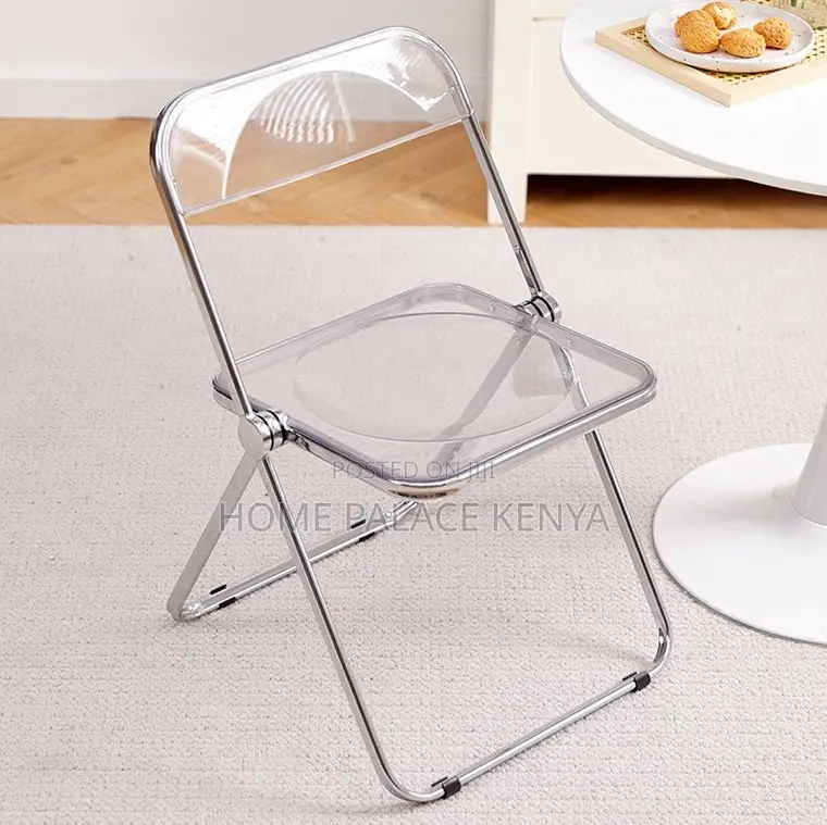Foldable Chair: Transparent Abs Steel Folding Dining Chair