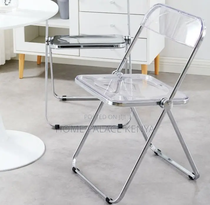 Foldable Chair: Transparent Abs Steel Folding Dining Chair