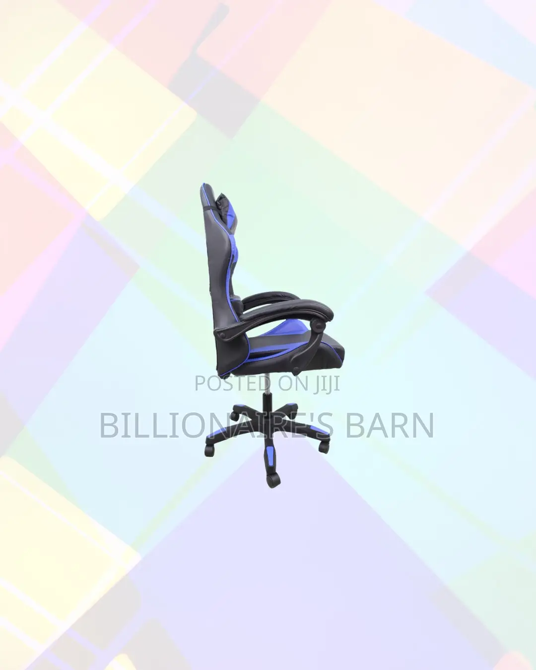 Practical Blue Racing Gaming Chair Ergonomic Support for Small Layouts