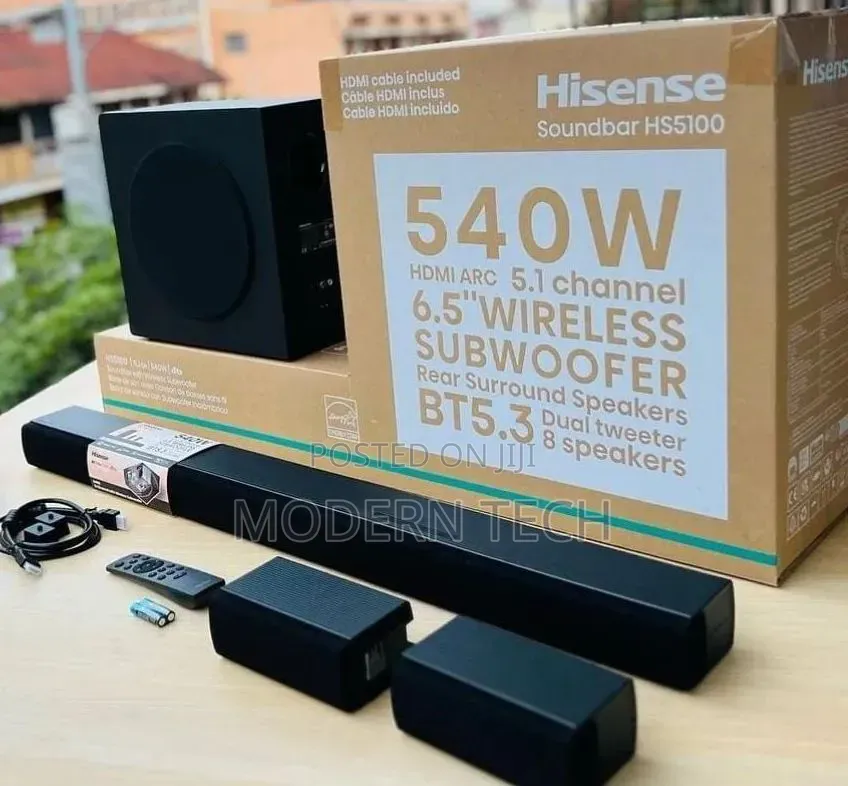 *Hisense Soundbar 5.1 Channel 540w Hs5100.