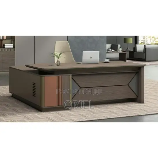 Office Desk : 1.6m Grey Oak Modern Desk